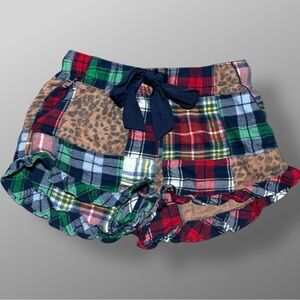 Aerie Multicolor Plaid and Leopard High Waist Shorts